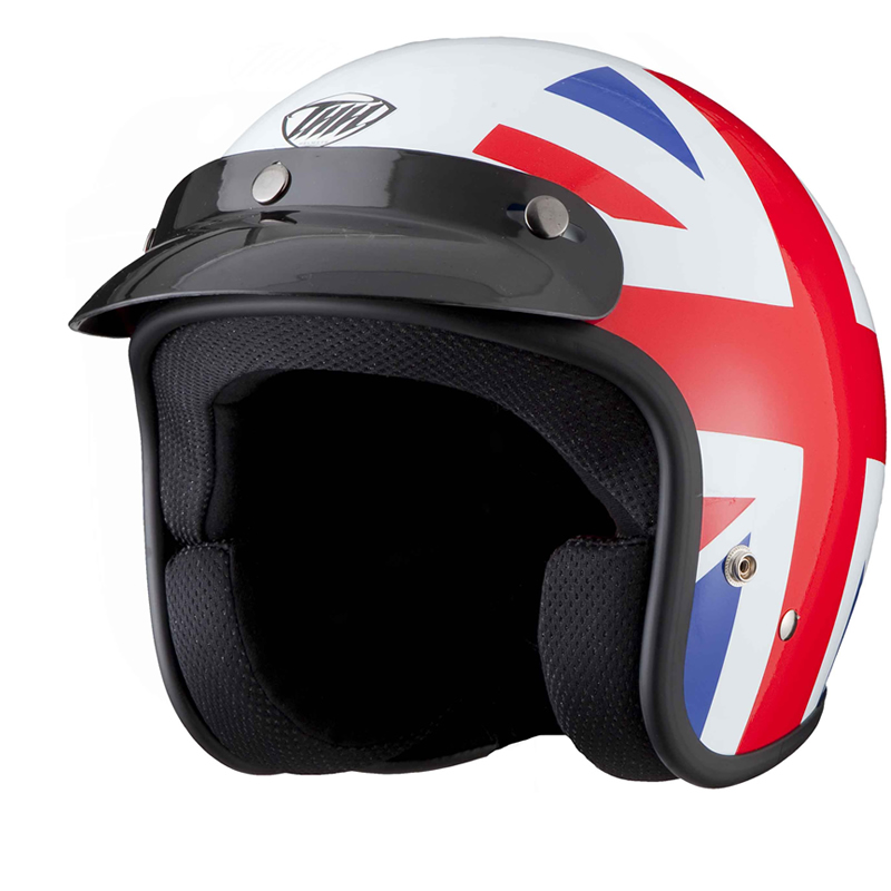 THH T380 8 BRIT OPEN FACE RETRO MOTORCYCLE BIKE SCOOTER MOPED CAFE