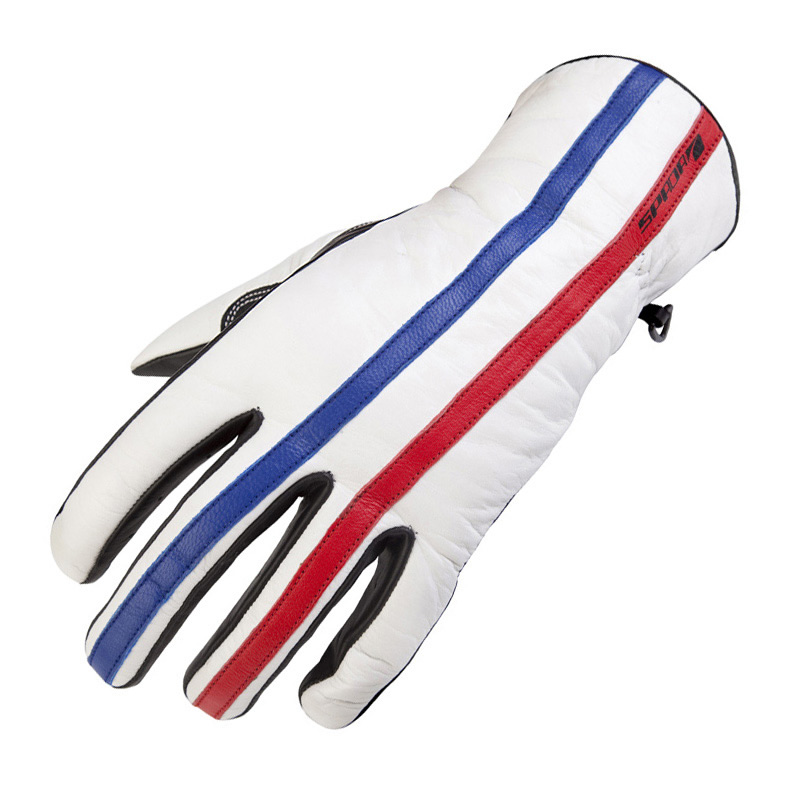 red and white motorcycle gloves