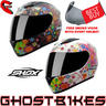 View Item Shox Axxis Floral Motorcycle Helmet + FREE Smoke Visor