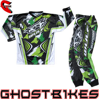View Item Wulfsport 2013 Stratos Cub Green Junior Motocross Kit