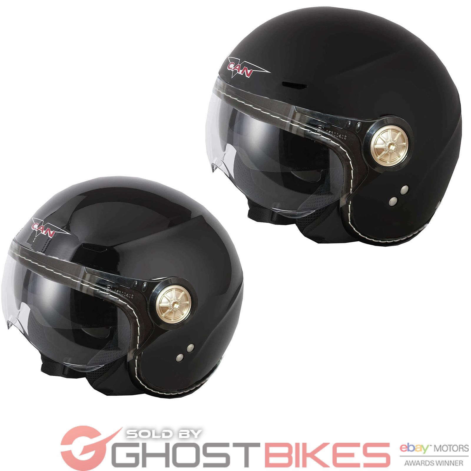 VCAN V582 OPEN FACE DROP DOWN SUN VISOR MOTORCYCLE CLASSIC SCOOTER BIKE HELMET