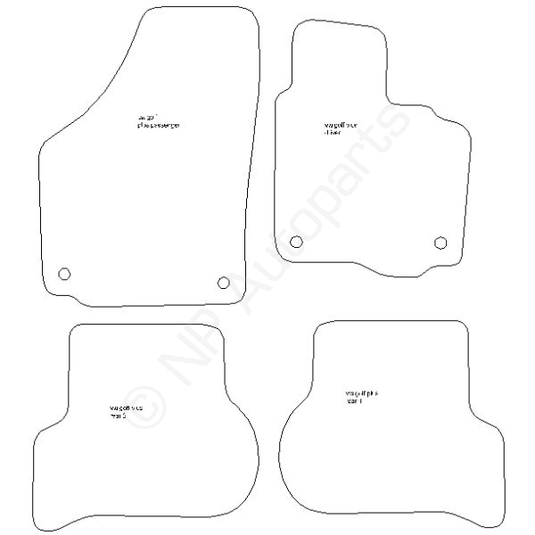 Volkswagen Golf Plus 2005 to Current Set of 4 Classic Anthracite Tailored Mats Enlarged Preview