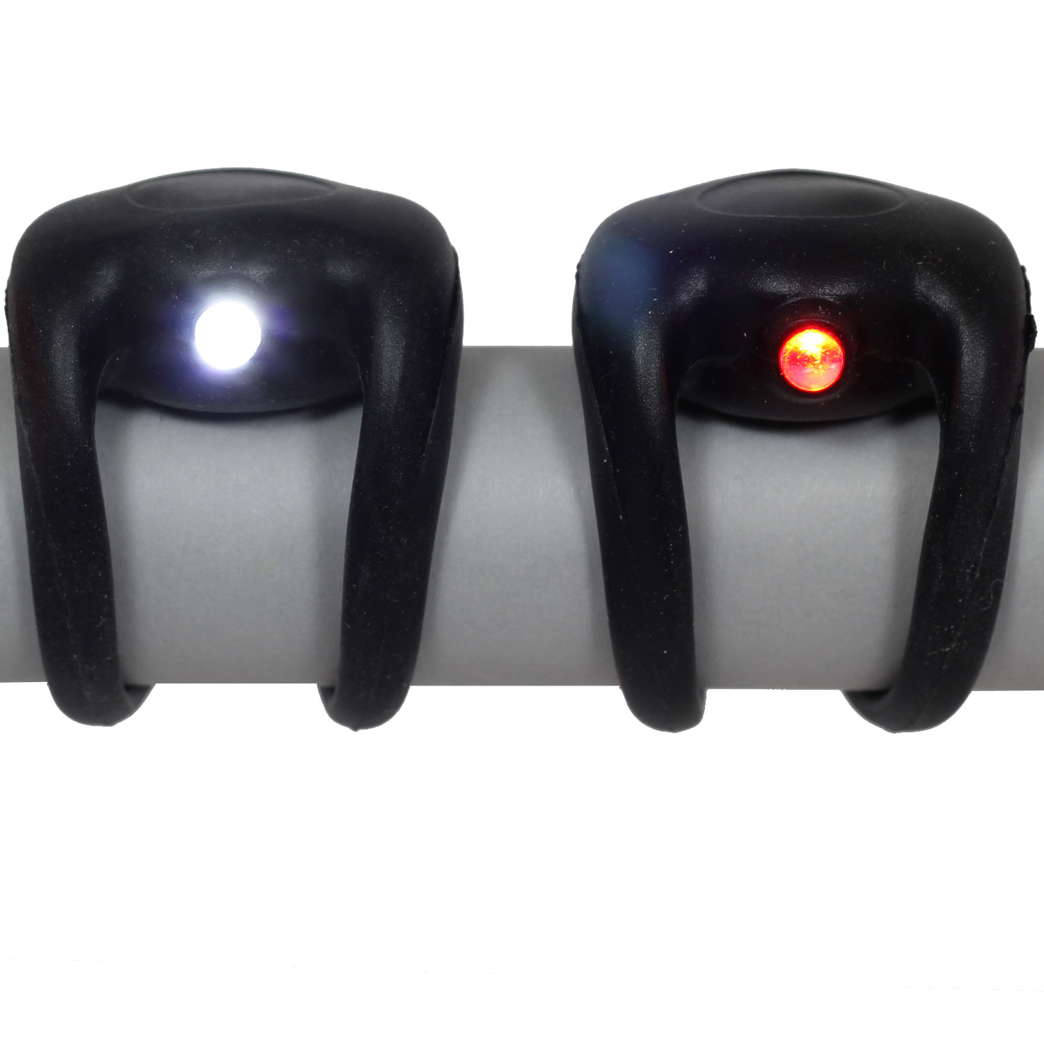 Rubber Wrap Around Cycle Lights LED Silicone Set Pair Front Rear