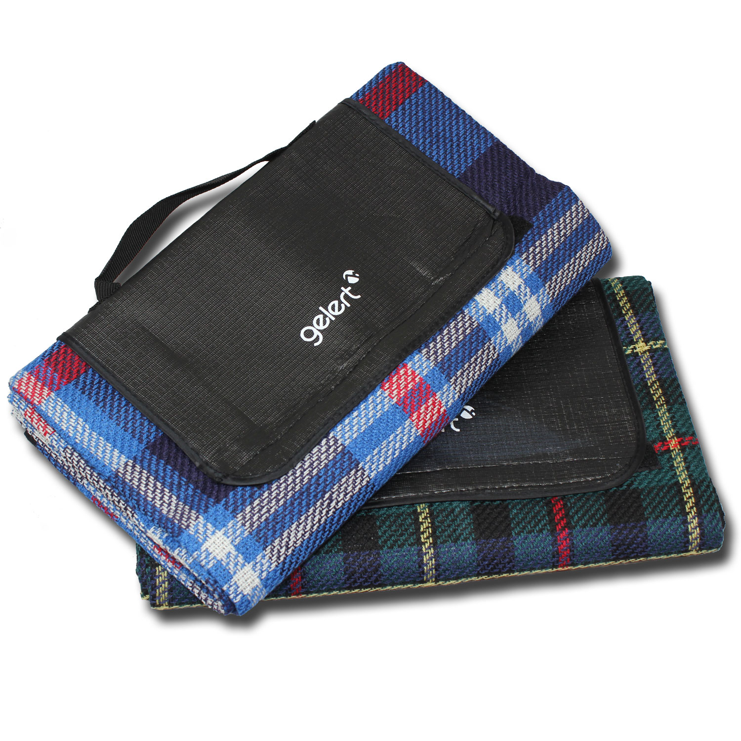 Gelert Picnic Travel Rug Tartan Compact Camping Blanket Blue Green eBay