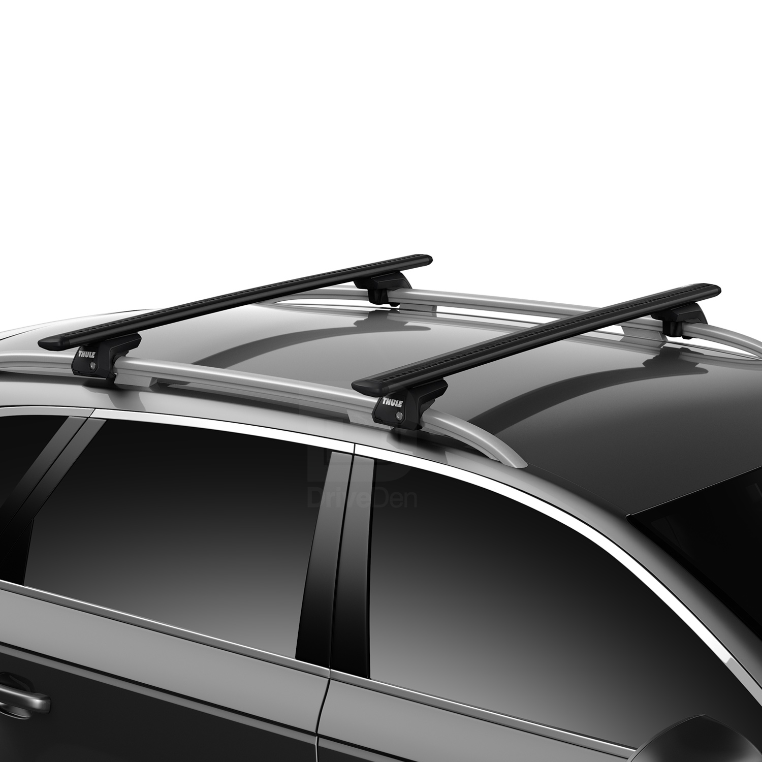 Thule Alu WingBar Evo Black Roof Bars Set To Fit Volvo XC70 Mk 2 07 16