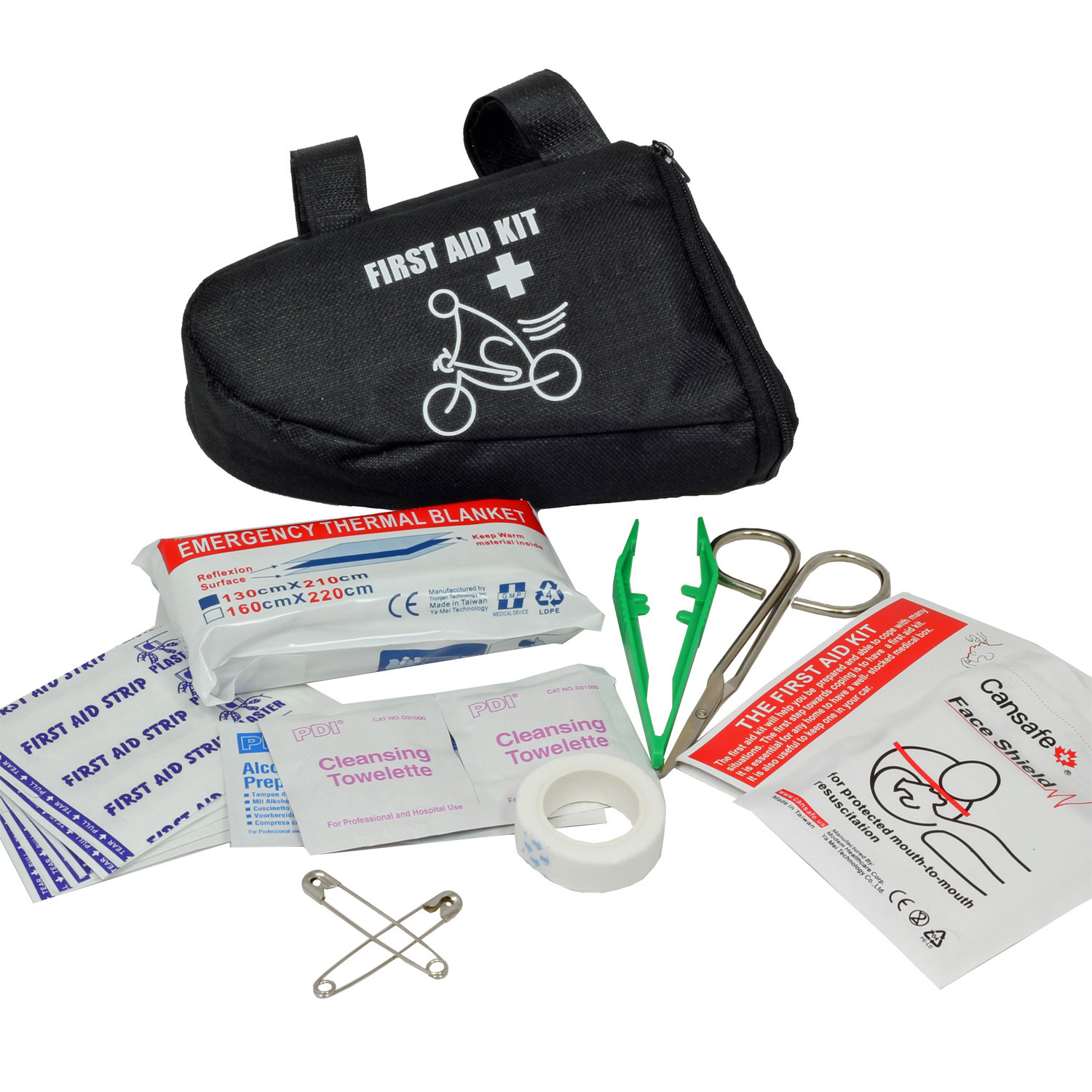 Cycle First Aid Kit Bag Frame Mount Safety Set Bike Bicycle Storage