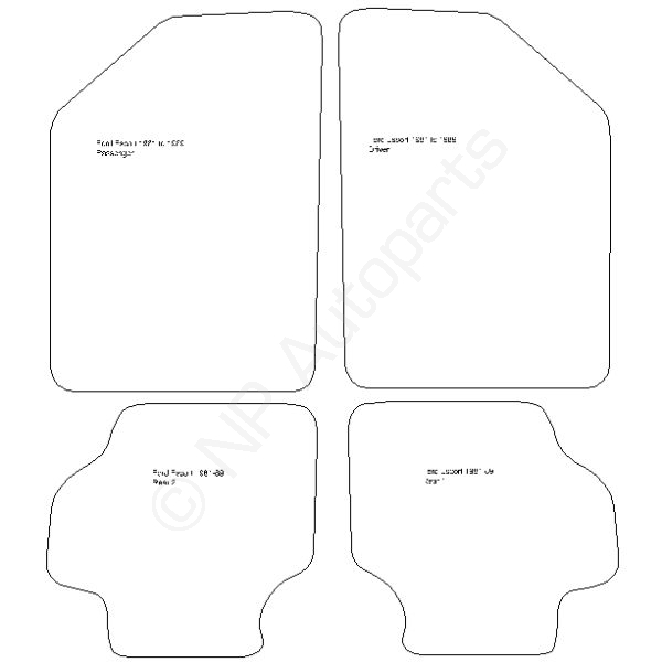 Ford Escort Mk4 1986 1989 Classic Black Tailored Floor Car Mats Set 