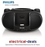 View Item Philips AZD102/05 CD Boombox with Dock, CD Player & FM Tuner. Dynamic Bass Boost
