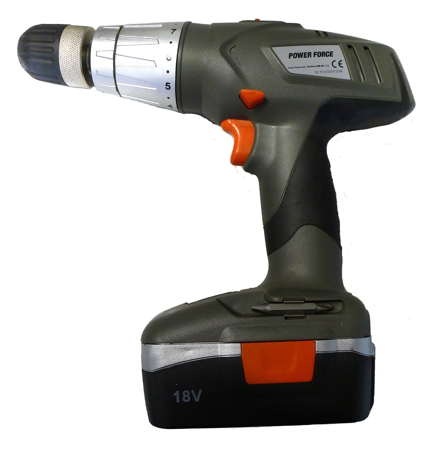 Cordless Hammer Drill Tesco Power Force 18V CDD04CH18 Carrying Case