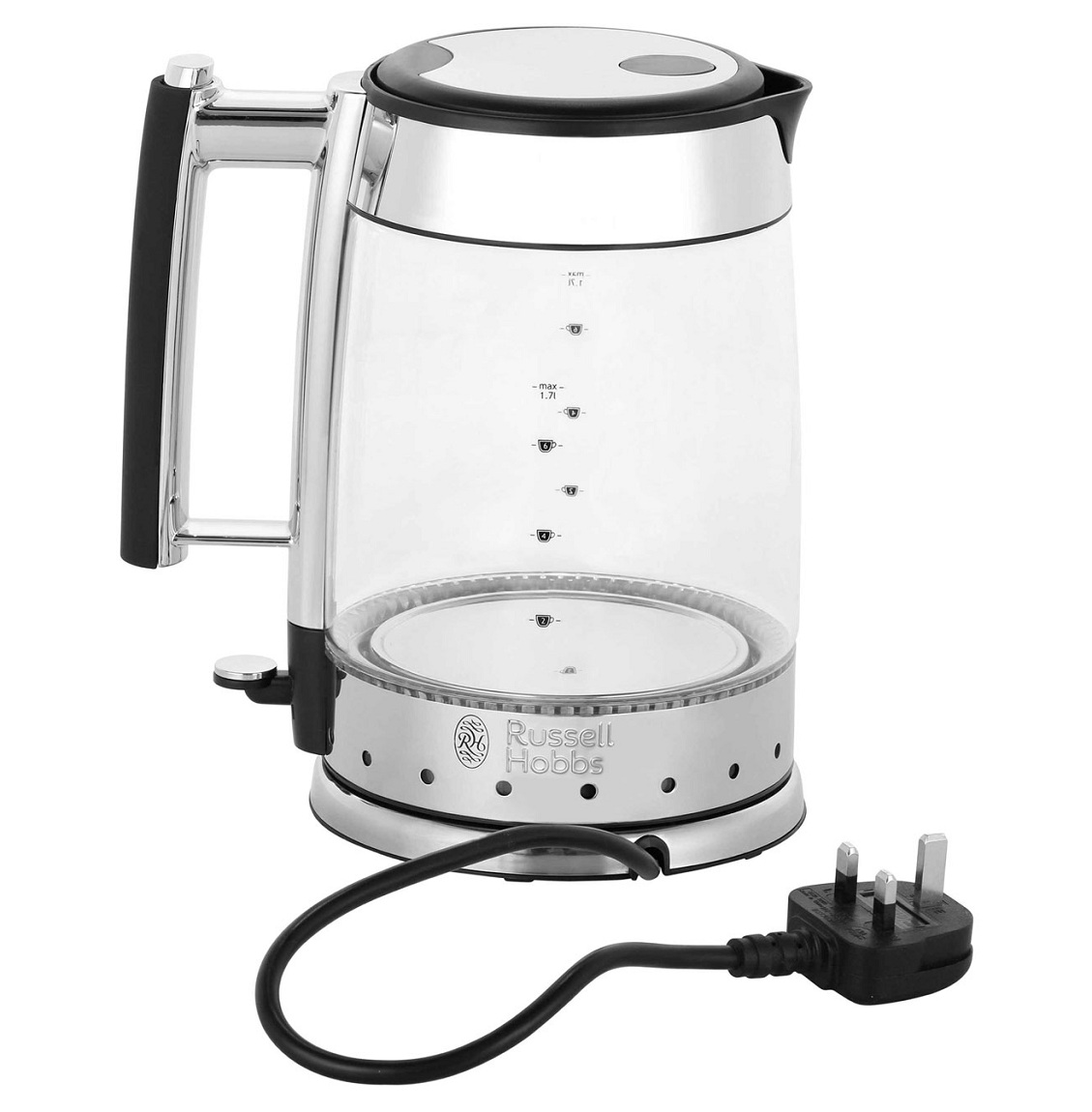 Russell Hobbs 20760 Glass Jug Kettle Brita Filtration Rapid Boil 1.7L Blue LED eBay