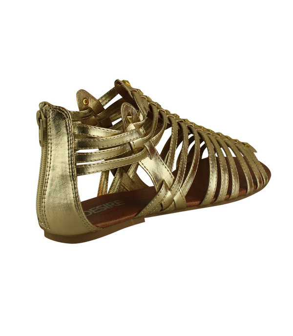 gold strappy sandals. Gold Strappy Studded Front