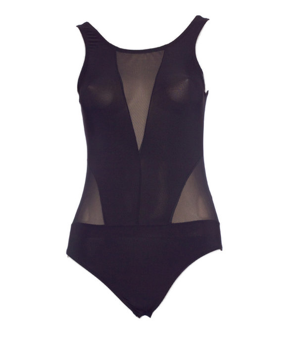 Black Mesh Leotard