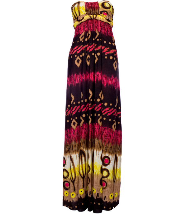 Strapless Maxi Dress. Close. Chocolate Pink African