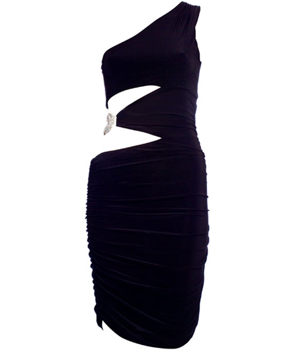 black cutout dress. Close. Black Diamante Waist