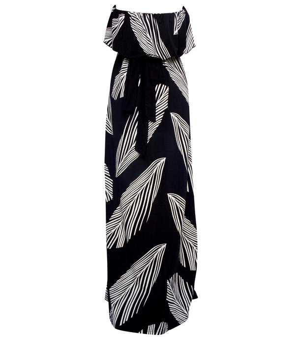 Strapless Maxi Dress. Print Strapless Maxi Dress