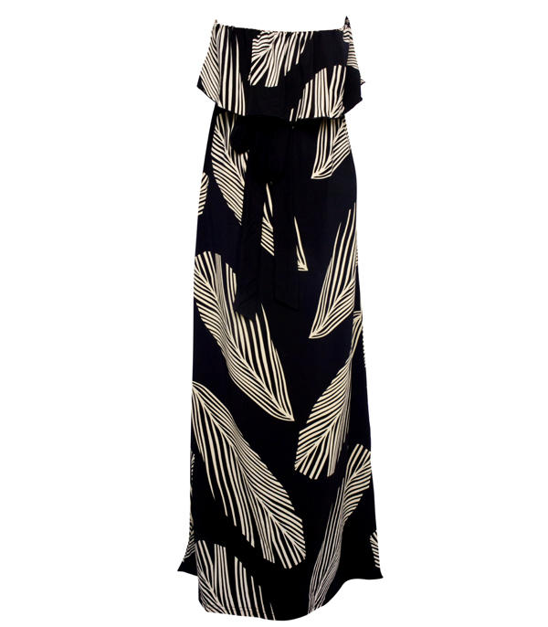 Strapless Maxi Dress. Print Strapless Maxi Dress