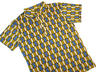 View Item New Chenaski Retro 60's Print Polo Shirt Grey Gold 