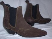 View Item BROWN Suede Cuban Heel Chelsea Beat Retro Boot 7 - 12