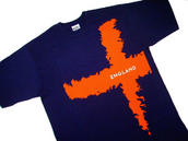 View Item New DMC ENGLAND St. George Cross T Shirt Navy Blue  L