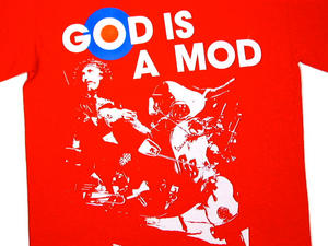 New A-non God Is a Mod Vespa GS Scooter T Shirt Red Preview