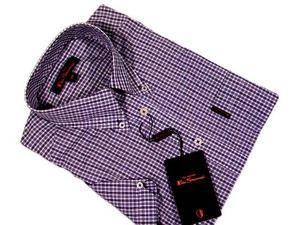 New Ben Sherman Mod Skin Small Check S/S Shirt Navy L Preview