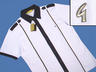 View Item New GABICCI Retro Knit Pipe Trim Shirt WHiTE Black