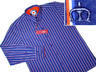 View Item New Merc London Mod SLIM FIT  Stripe Shirt NAVY BLUE