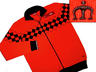 View Item New Merc London Zip Ski Cardigan Argyle RED Black