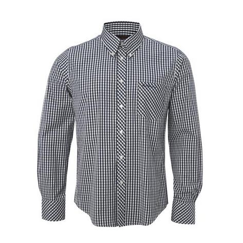 New Ben Sherman Long Sleeve Mod Gingham Shirt BLUE Preview
