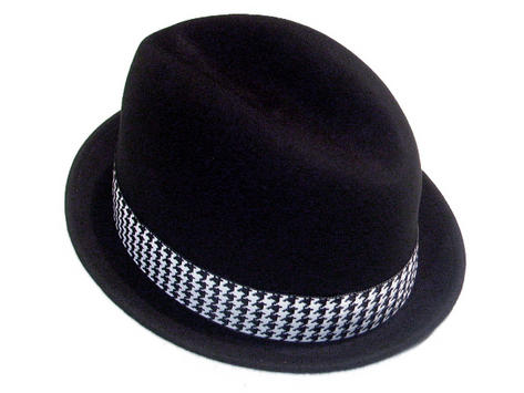New Merc Black Pork Pie Trilby Mod Hat Dogtooth Band Preview