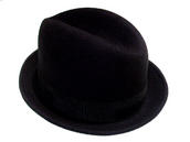 View Item New Merc All Black Pork Pie Trilby Mod Ska Hat 
