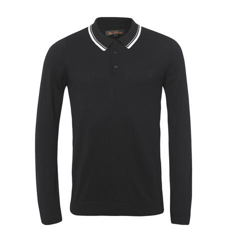 New Ben Sherman Ultra MOD Fine Gauge Knit Polo BLACK  Preview