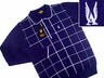 View Item New Aertex Mod Window Pane Check Polo Knit NAVY BLUE 