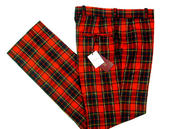 View Item NEW Relco Mod Retro Sta Press Trousers Red Tartan