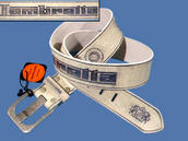 View Item New Lambretta Leather / PVC Jeans Belt White sz 