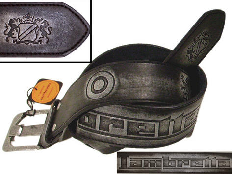 New Lambretta Leather / PVC Jeans Belt Black sz  Preview