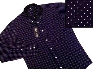 New Mod Retro 60's Mini Polka Dot Navy Blue Shirt Preview