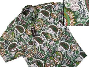 New Mod Retro 60's Green Psychadelic Paisley Shirt  Preview