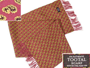 New Tootal SILK Mod Indie Weller Lion Print Scarf Plum Preview