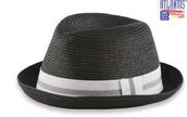 View Item New Straw Pork Pie Trilby Ska Rude Boy Hat Black 