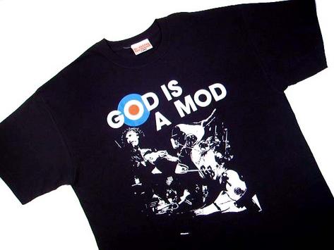 New A-non God Is a Mod Vespa GS Scooter T Shirt Black Preview