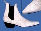 View Item New White Snakeskin Cuban Heel Chelsea Beat Boot 7 -11