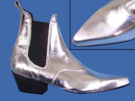 New Retro Silver Leather Cuban Heel Chelsea Beat Boot  Preview