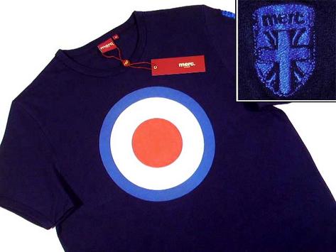 New Merc London Retro Mod Target T Shirt Navy Blue  Preview