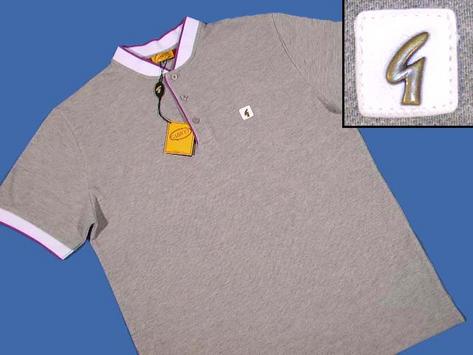 New Gabicci Mod Pique Cycling Top Shirt Grey Marl  Preview
