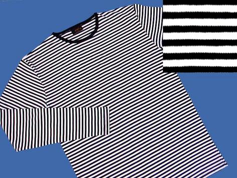 New Retro Long Sleeve Stripe T Shirt Black White  Preview