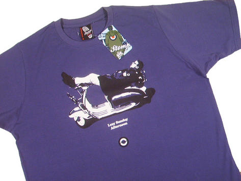 New Stomp Lazy Sunday Scooter Mod Parka T Shirt Navy Bl Preview