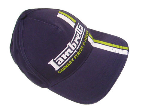 New Lambretta Mod Twin Stripe Baseball Hat Cap Navy Blu Preview