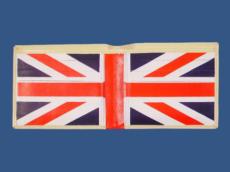 New Lambretta Union Jack Flag Leather Wallet Cream Preview