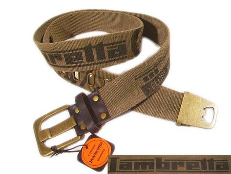 New Lambretta Canvas Webbing Glory Never Belt Khaki L X Preview
